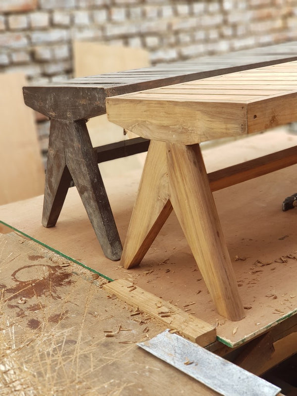 Wooden Slatted Bench